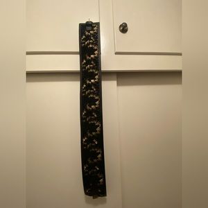 Banana Republic Embroidered and stitched gold and black leather wide belt